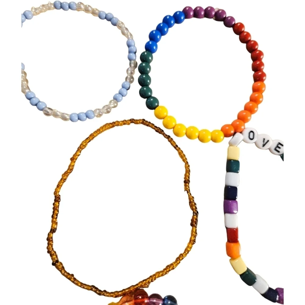 Lot 8 Pieces Bracelets Beaded Assorted